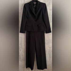 LIZ CLAIBORNE COLLECTION Beige Ribbed 2 Pc Blazer Pants Suit Sz 2P